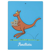 Cute kangaroo en koalas cartoon klembord (Achterkant)