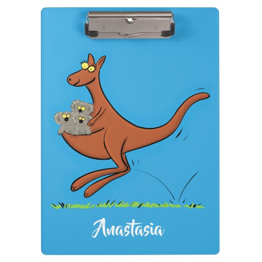 Cute kangaroo en koalas cartoon klembord (Voorkant)