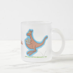 Cute kangaroo en koalas cartoon matglas koffiemok