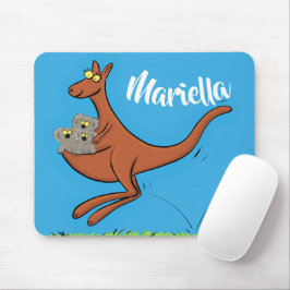 Cute kangaroo en koalas cartoon muismat