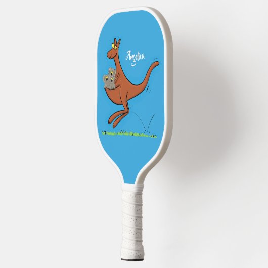 Cute kangaroo en koalas cartoon pickleball paddle (Links)