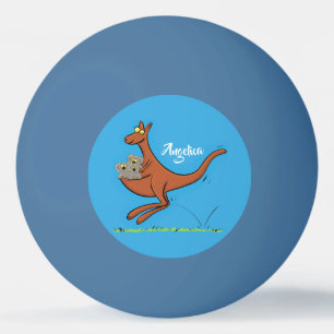 Cute kangaroo en koalas cartoon pingpongbal