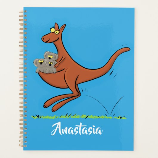 Cute kangaroo en koalas cartoon planner (Voorkant)