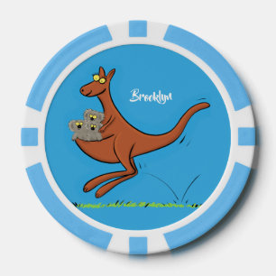 Cute kangaroo en koalas cartoon poker chips