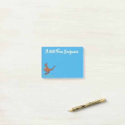 Cute kangaroo en koalas cartoon post-it® notes (Op bureau)