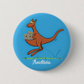Cute kangaroo en koalas cartoon ronde button 5,7 cm (Voorkant)