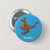 Cute kangaroo en koalas cartoon ronde button 5,7 cm (Voorkant /achterkant)