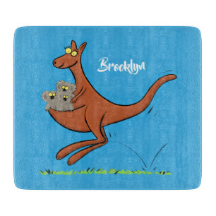 Cute kangaroo en koalas cartoon snijplank