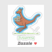 Cute kangaroo en koalas cartoon sticker (Vel)