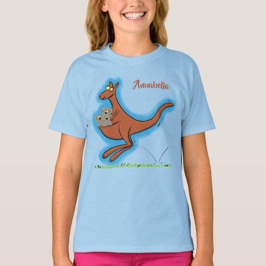 Cute kangaroo en koalas cartoon t-shirt (Voorkant)