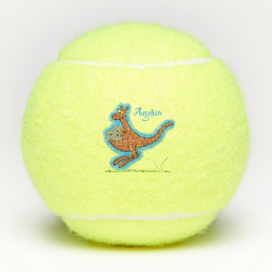 Cute kangaroo en koalas cartoon tennisballen (Voorkant)
