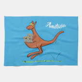 Cute kangaroo en koalas cartoon theedoek (Horizontaal)