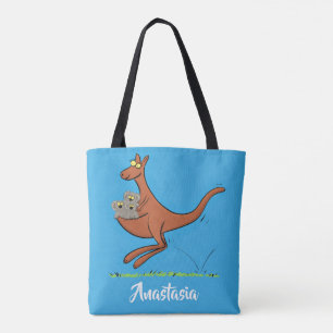 Cute kangaroo en koalas cartoon tote bag