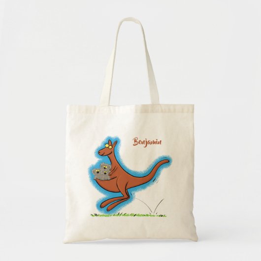 Cute kangaroo en koalas cartoon tote bag (Voorkant)