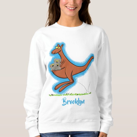Cute kangaroo en koalas cartoon trui (Voorkant)