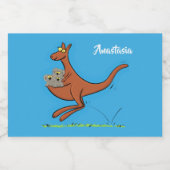 Cute kangaroo en koalas cartoon voedselcontainer etiket (Enkel label)