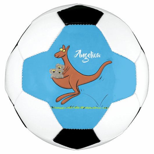 Cute kangaroo en koalas cartoon voetbal (Voorkant)