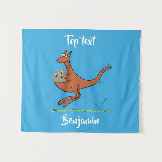 Cute kangaroo en koalas cartoon wandkleed (Voorkant (horizontaal))