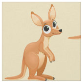 Cute Kangaroo fabric Stof (Close Up)