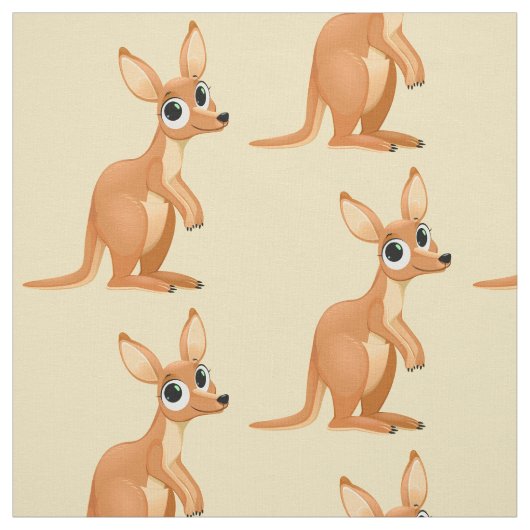 Cute Kangaroo fabric Stof (Swatch)
