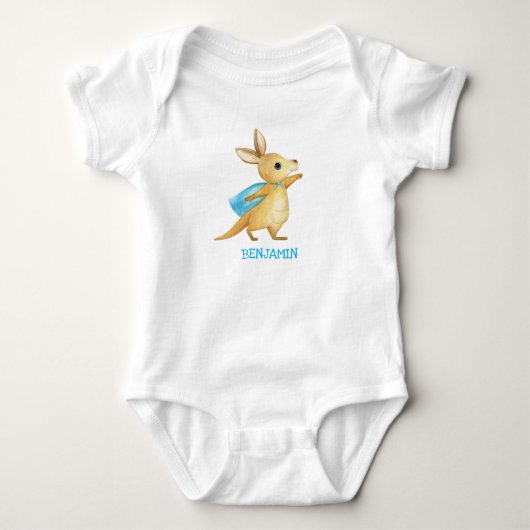 Cute Kangaroo - Gepersonaliseerd Baby Name Jumpsui Romper (Voorkant)