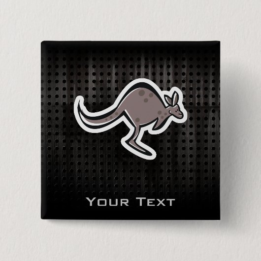 Cute Kangaroo Koel Vierkante Button 5,1 Cm (Voorkant)