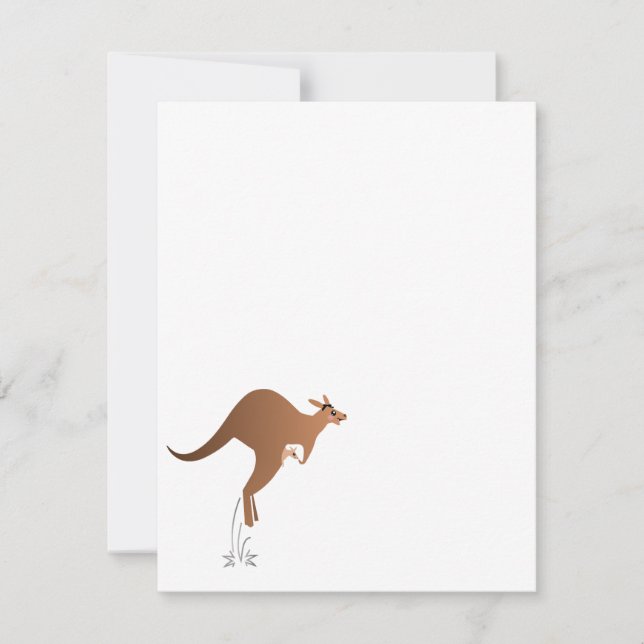 Cute kangaroo met baby in zakje (Voorkant)