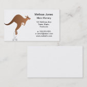 Cute kangaroo met baby in zakje contactkaartje (Voorkant / Achterkant)