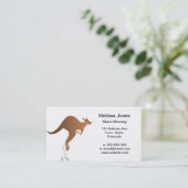 Cute kangaroo met baby in zakje contactkaartje (Staand voorkant)