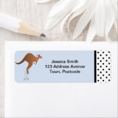 Cute kangaroo met baby in zakje etiket (Insitu)