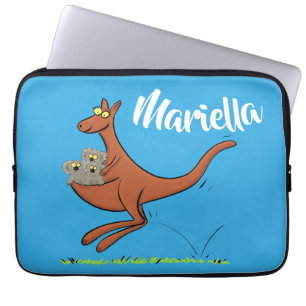 Cute Kangaroo met koalas-cartoon Laptop Sleeve