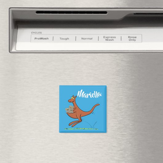 Cute Kangaroo met koalas cartoon magnet (Insitu (Vaatwasser))
