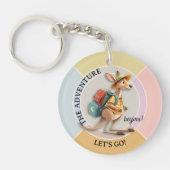 Cute Kangaroo Traveler The Adventure Begins Sleutelhanger (Voorkant)