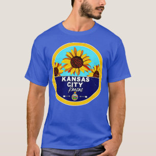 Cute Kansas City Kansas KS Sunflower Badge KC T-shirt