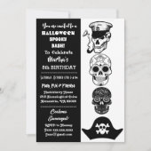 Cute Kapitein Pirate Spooky Halloween Bash Birthda Kaart (Voorkant)