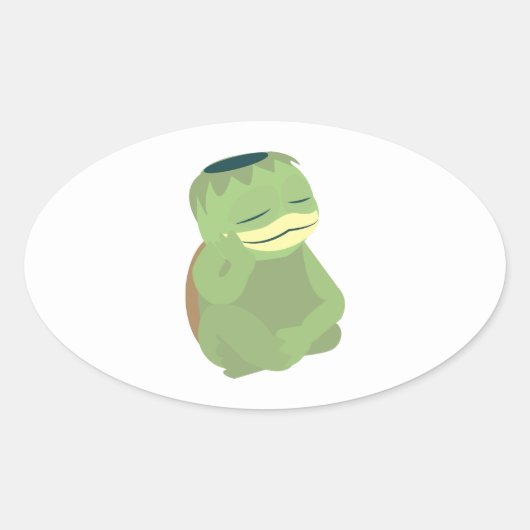 Cute Kappa Ovale Sticker (Voorkant)