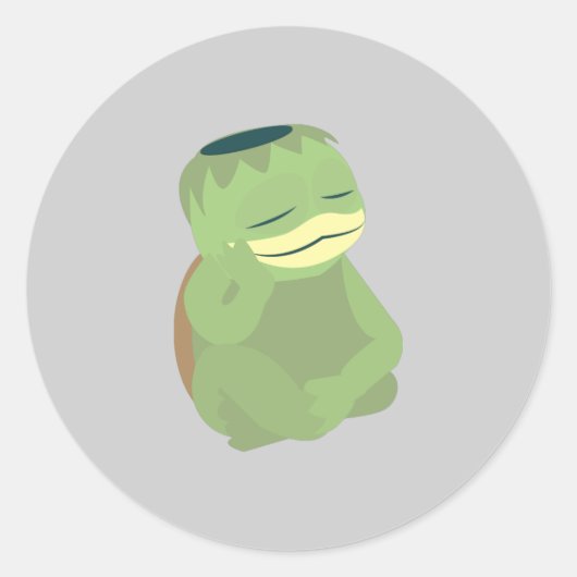 Cute Kappa Ronde Sticker (Voorkant)