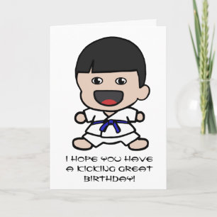 Cute Karate Birthday Card voor jongens Kaart
