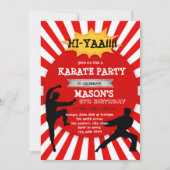 Cute karate boy party-uitnodiging kaart (Voorkant)