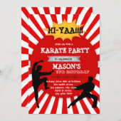 Cute karate boy party-uitnodiging kaart (Voorkant / Achterkant)
