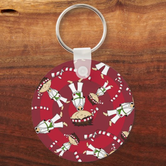 Cute Karate Boy Sleutelhanger (Voorkant)