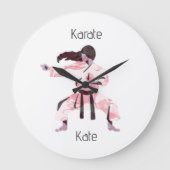 Cute Karate Girl Martial Arts Grote Klok (Voorkant)