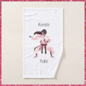 Cute Karate Girl Martial Arts Handdoek