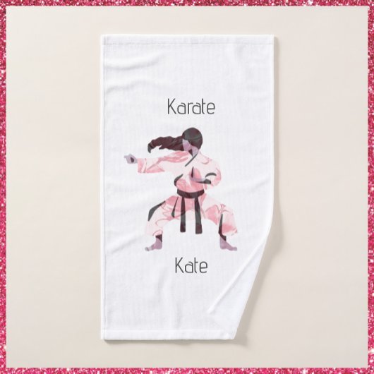 Cute Karate Girl Martial Arts Handdoek