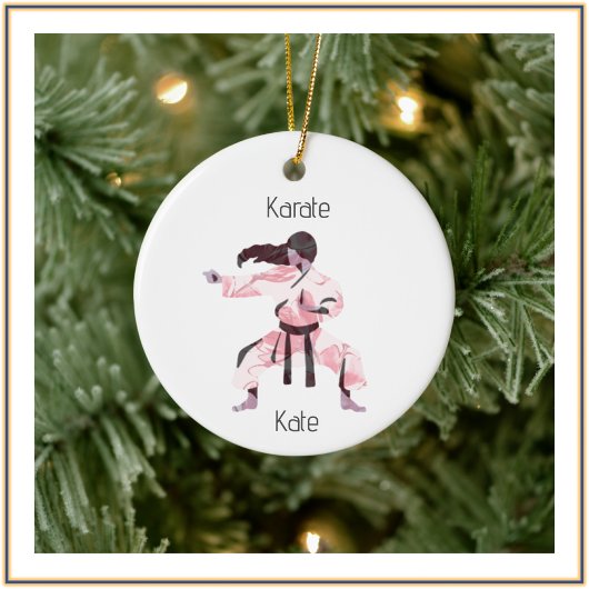 Cute Karate Girl Martial Arts Keramisch Ornament