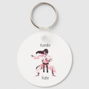 Cute Karate Girl Martial Arts Sleutelhanger