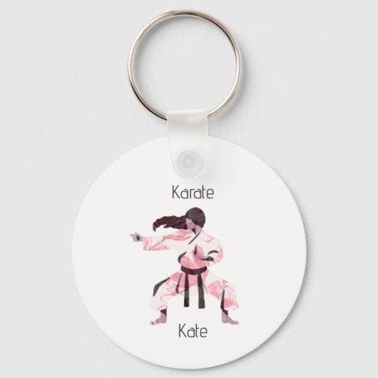 Cute Karate Girl Martial Arts Sleutelhanger (Voorkant)