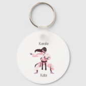 Cute Karate Girl Martial Arts Sleutelhanger (Achterkant)