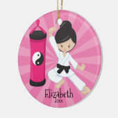 Cute Karate Girl Personalized Kerstversier Keramisch Ornament (Links)