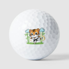 Cute Karate Tiger Kids Design Golfballen